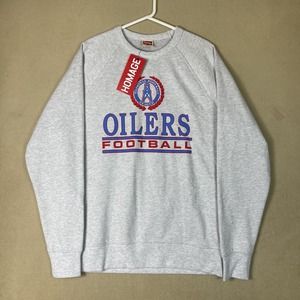 Homage Sweater Mens Large Gray Oilers Football NFL Sweatshirt Pullover Adult NWT
